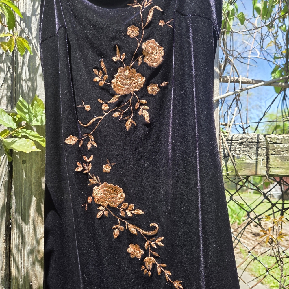 Vintage faux Velvet Grunge Prom Dress - Picture 2 of 4